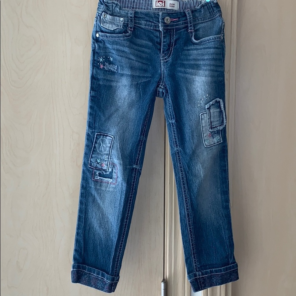 Lei💕 little girls Dylan tomboy patched jeans